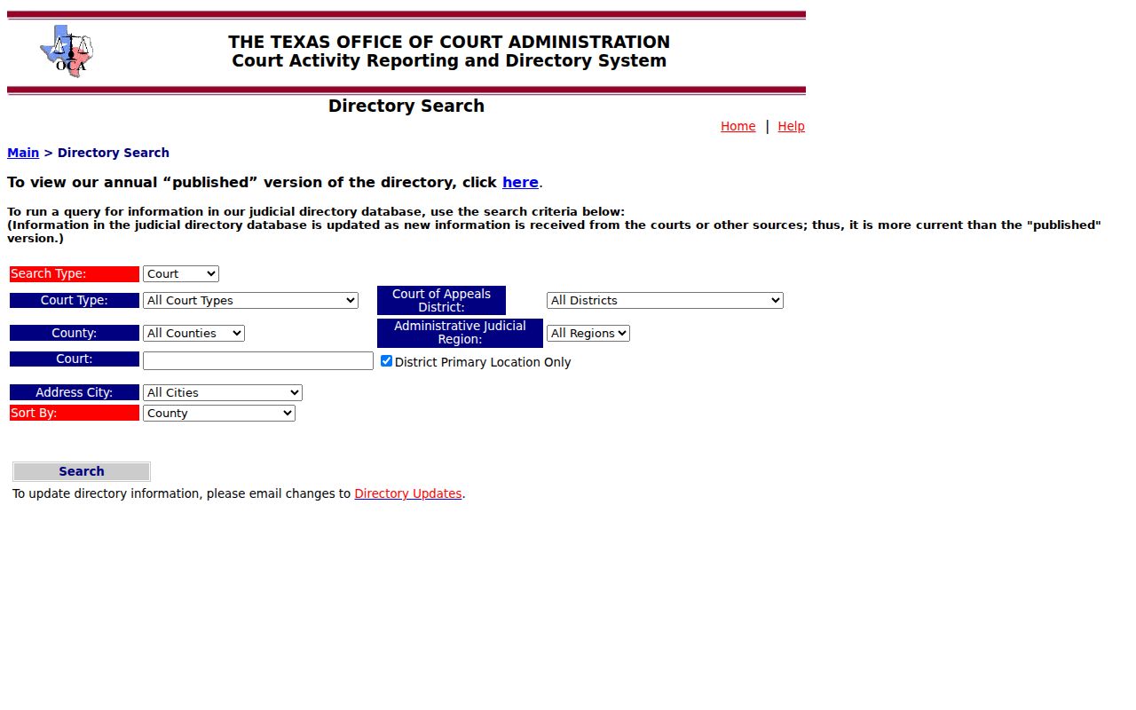 Parmer County case search court finder in the OCA judicial directory