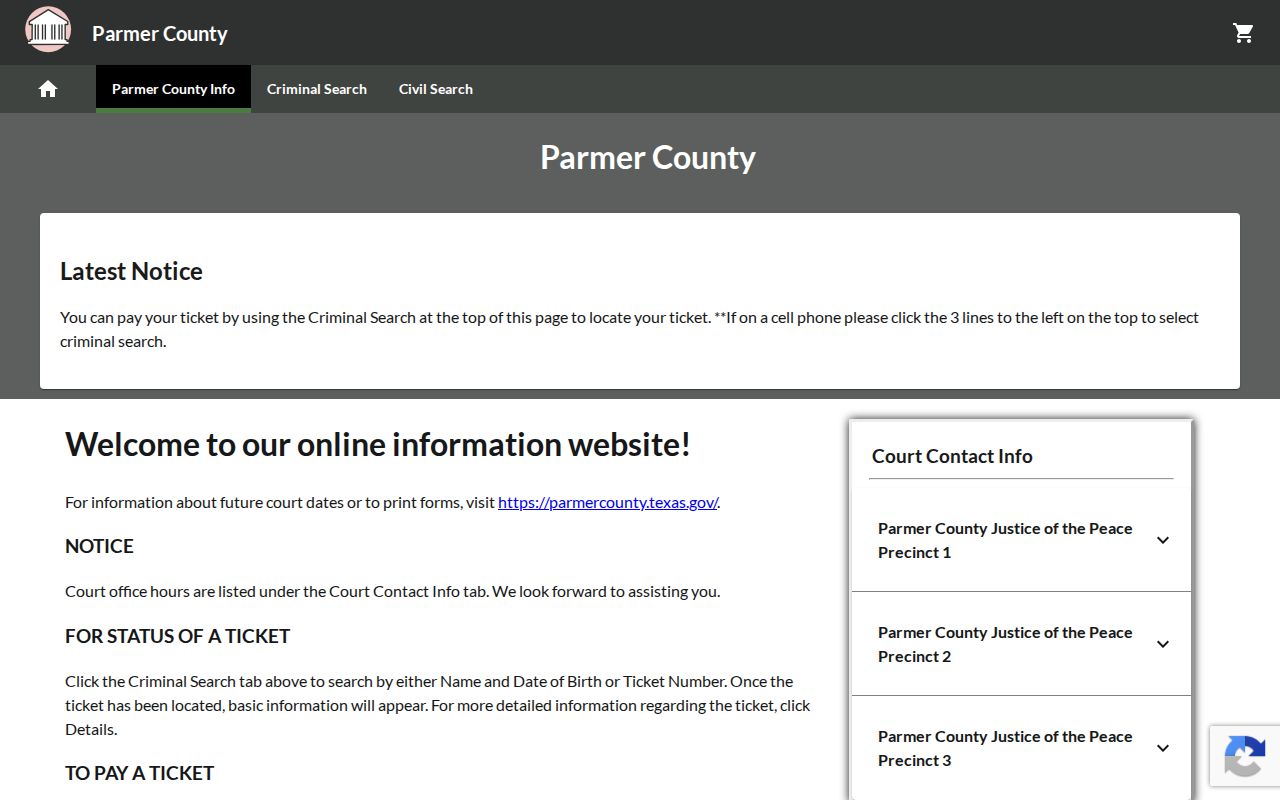 Parmer County traffic court records payment portal